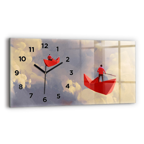 Reloj horizontal Barcos de papel