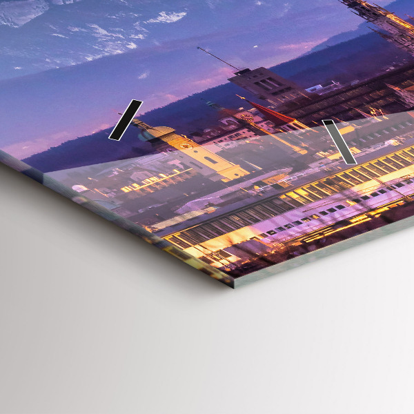 Reloj de cristal horizontal Alpes Alemanes Munich