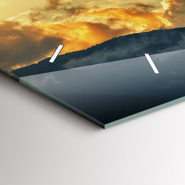 Reloj de cristal horizontal Vuelo en globo en las nubes