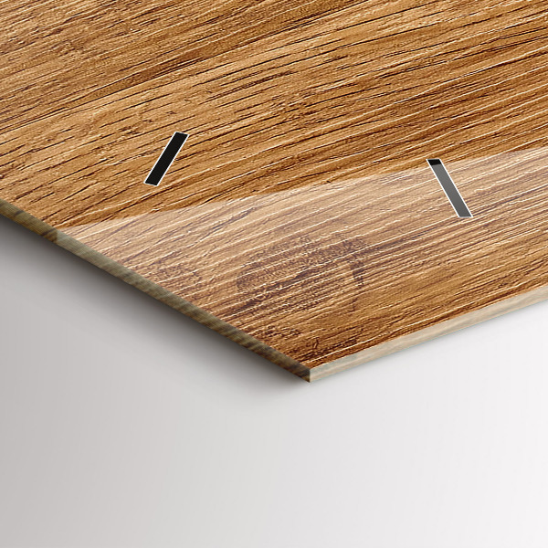 Reloj de cristal horizontal Madera clara