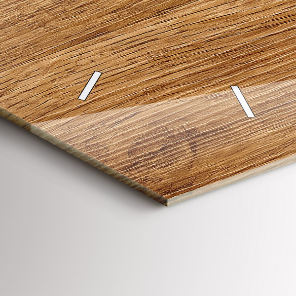 Reloj de cristal horizontal Madera clara