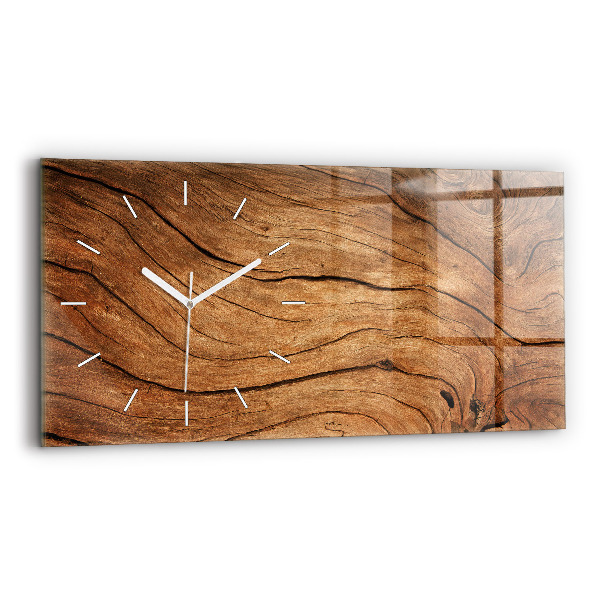 Reloj de cristal horizontal Madera vieja