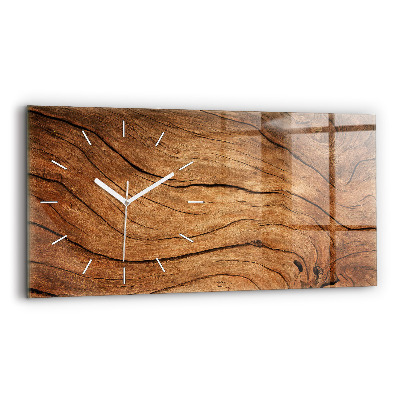 Reloj de cristal horizontal Madera vieja