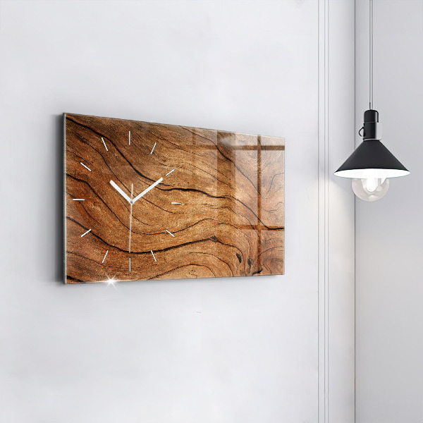 Reloj de cristal horizontal Madera vieja