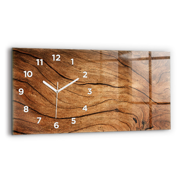 Reloj de cristal horizontal Madera vieja