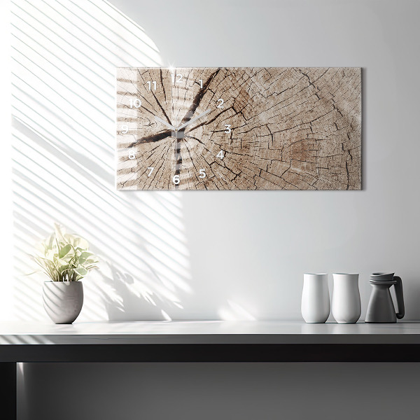 Reloj de cristal horizontal Viejo tronco de madera