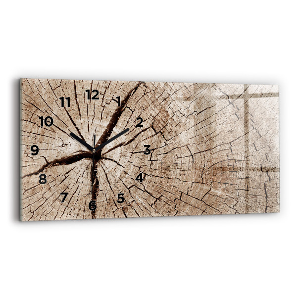 Reloj de cristal horizontal Viejo tronco de madera