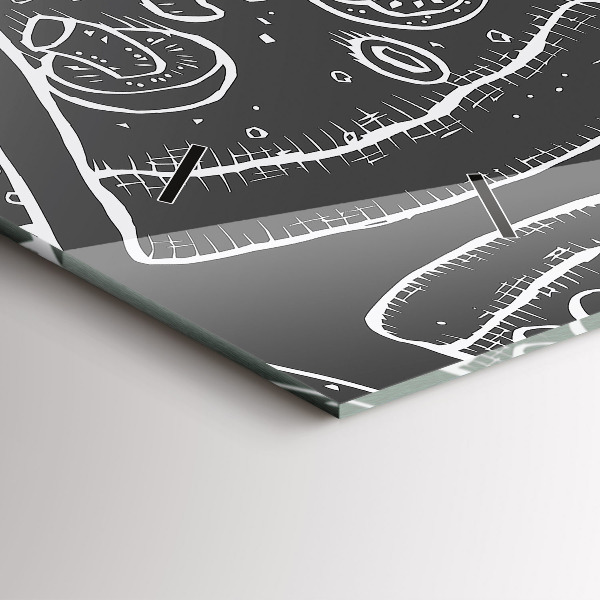 Reloj horizontal Pizza pintada