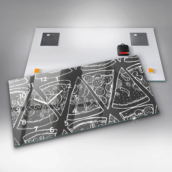 Reloj horizontal Pizza pintada