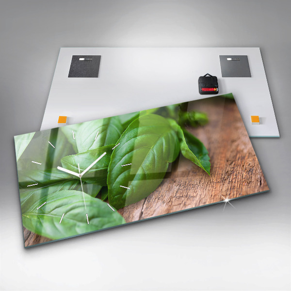 Reloj horizontal Hojas de albahaca