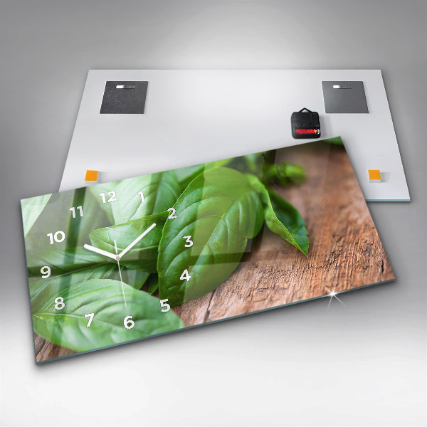 Reloj horizontal Hojas de albahaca