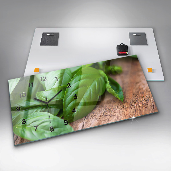 Reloj horizontal Hojas de albahaca