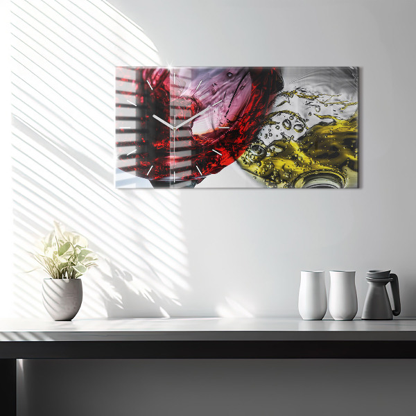 Reloj de cristal horizontal Copas de vino