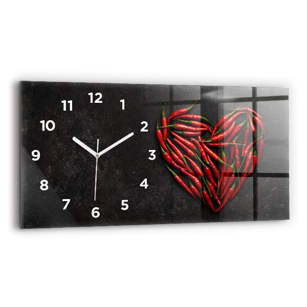 Reloj de cristal horizontal Corazón de menta