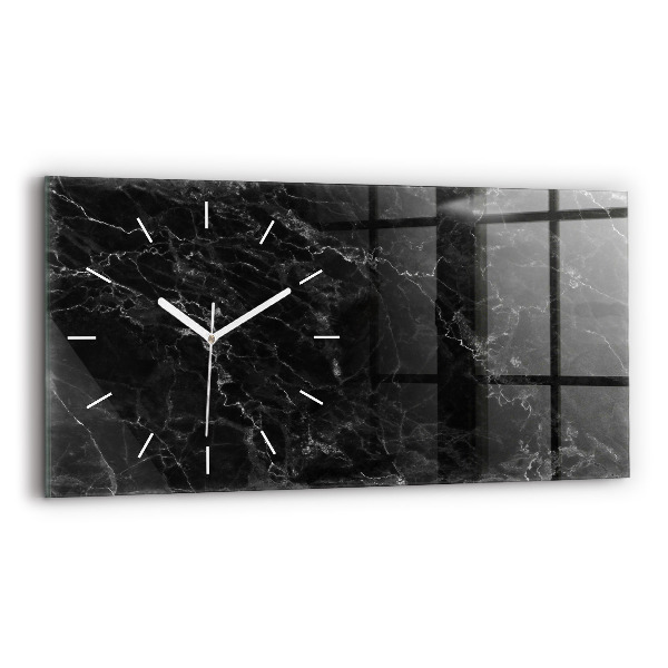 Reloj de cristal horizontal Mármol oscuro
