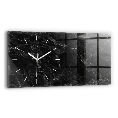 Reloj de cristal horizontal Mármol oscuro