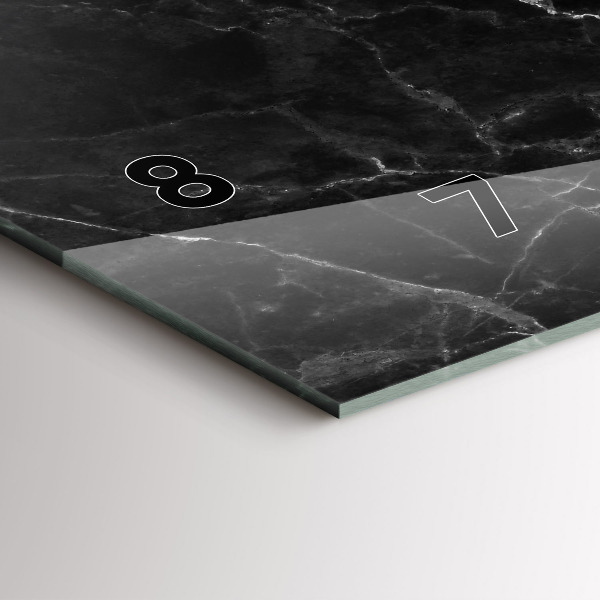 Reloj de cristal horizontal Mármol oscuro