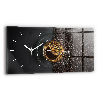 Reloj de cristal horizontal Taza de café