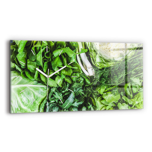 Reloj de cristal horizontal Verduras verdes
