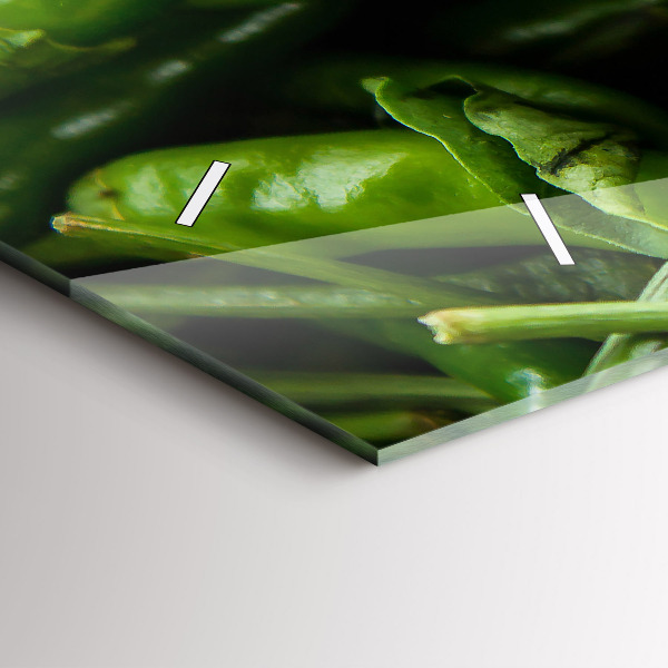 Reloj de cristal horizontal Pimiento verde