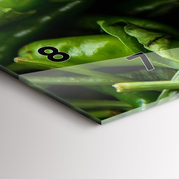 Reloj de cristal horizontal Pimiento verde