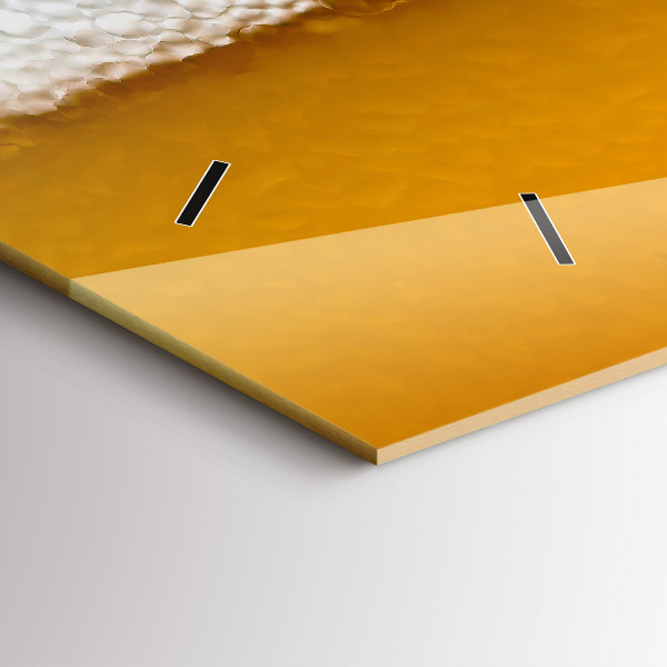 Reloj de cristal horizontal Primer plano de una cerveza