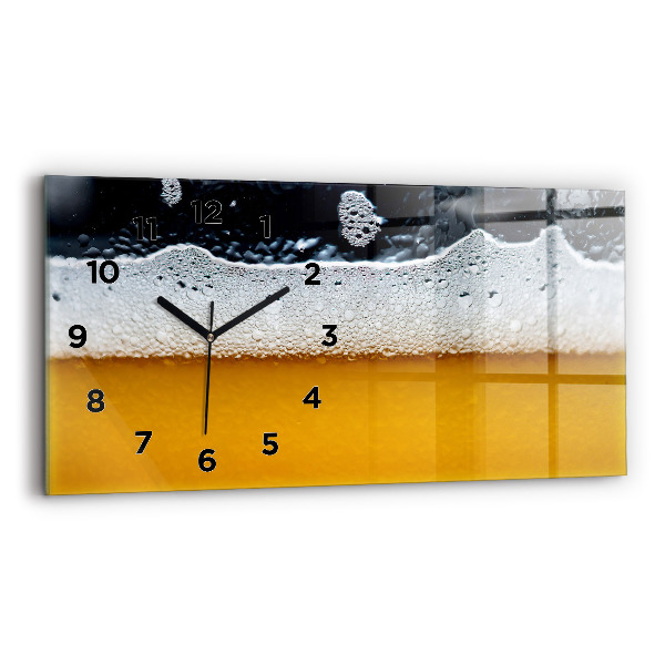 Reloj de cristal horizontal Primer plano de una cerveza