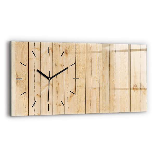Reloj de cristal horizontal Tablas de madera