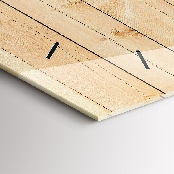 Reloj de cristal horizontal Tablas de madera