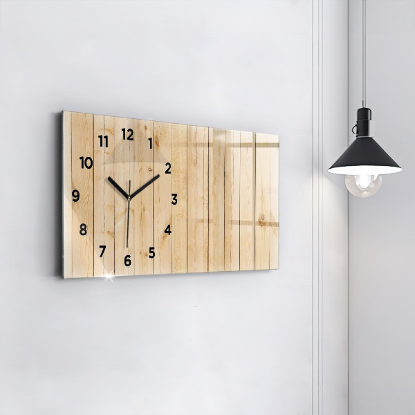 Reloj de cristal horizontal Tablas de madera