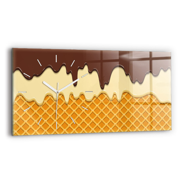 Reloj de cristal horizontal Barquillo y helado