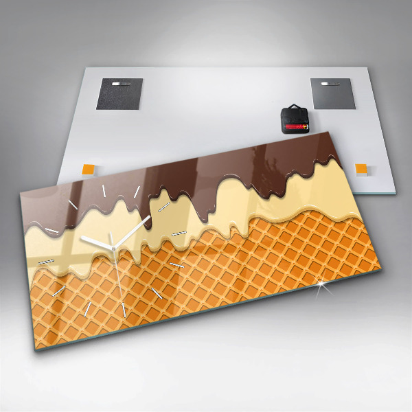 Reloj de cristal horizontal Barquillo y helado