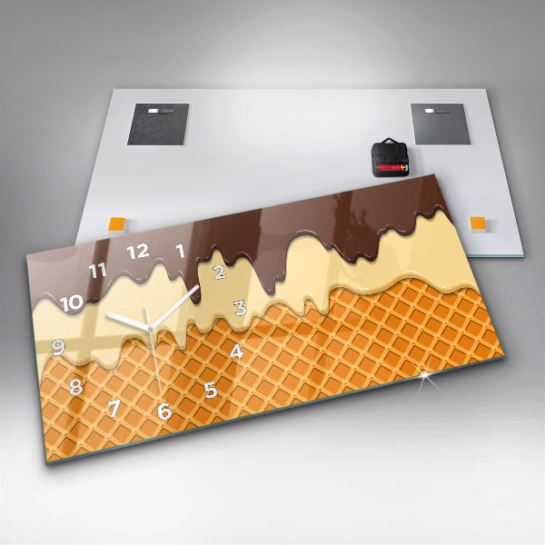 Reloj de cristal horizontal Barquillo y helado