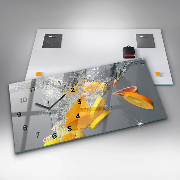 Reloj horizontal Cítricos en agua