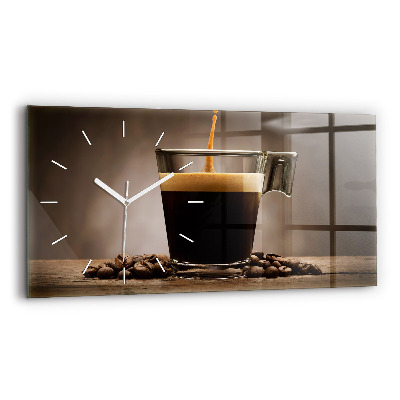 Reloj de cristal horizontal Taza de café
