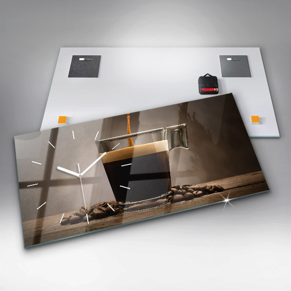 Reloj de cristal horizontal Taza de café