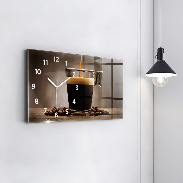 Reloj de cristal horizontal Taza de café