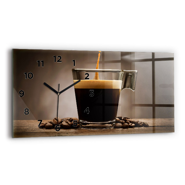 Reloj de cristal horizontal Taza de café
