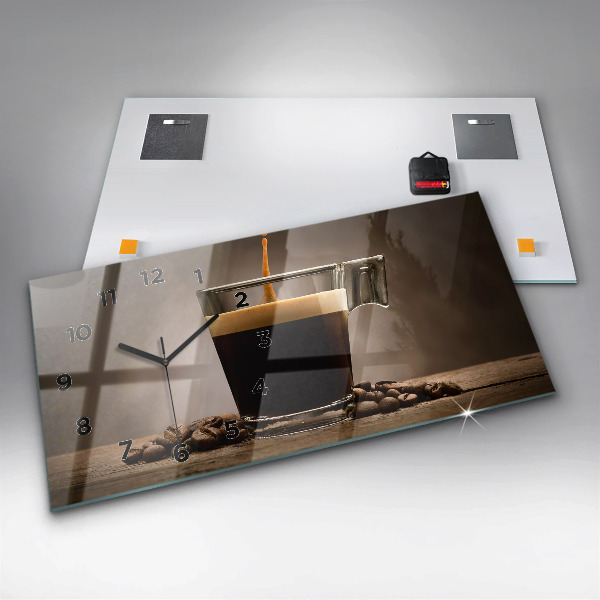 Reloj de cristal horizontal Taza de café