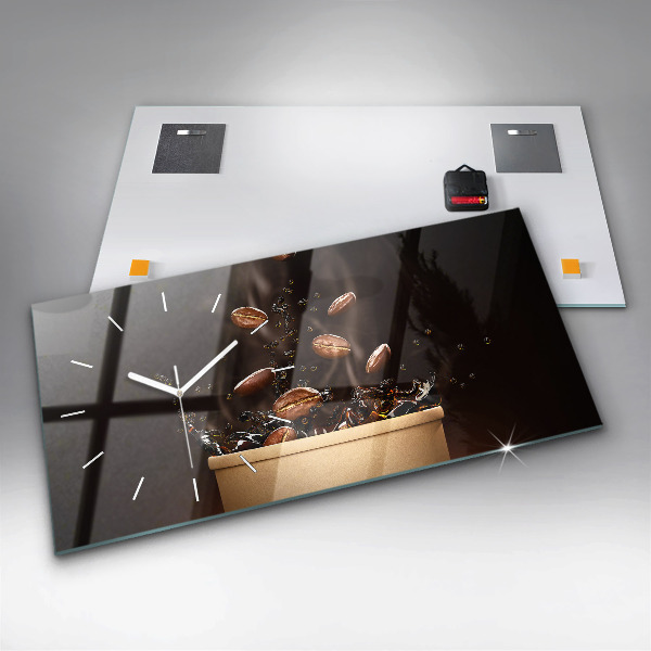 Reloj de cristal horizontal Café caliente
