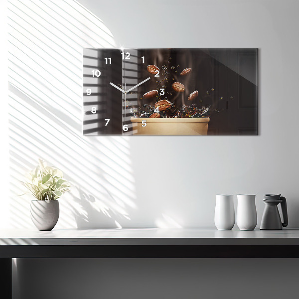 Reloj de cristal horizontal Café caliente