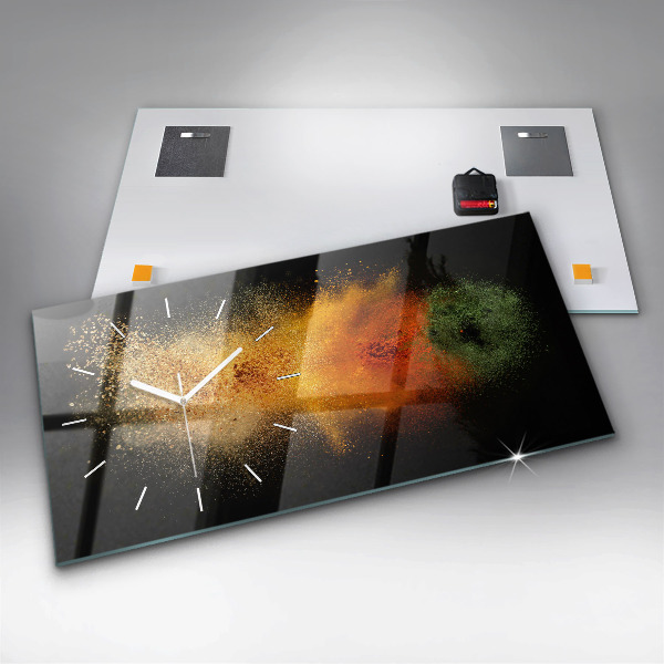 Reloj de cristal horizontal Especias esparcidas