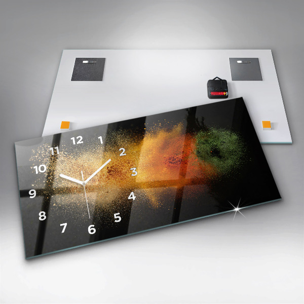 Reloj de cristal horizontal Especias esparcidas