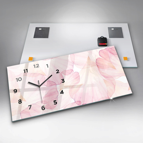 Reloj horizontal Pétalos de acuarela