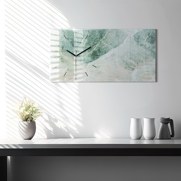 Reloj de cristal horizontal Textura de piedra de mármol