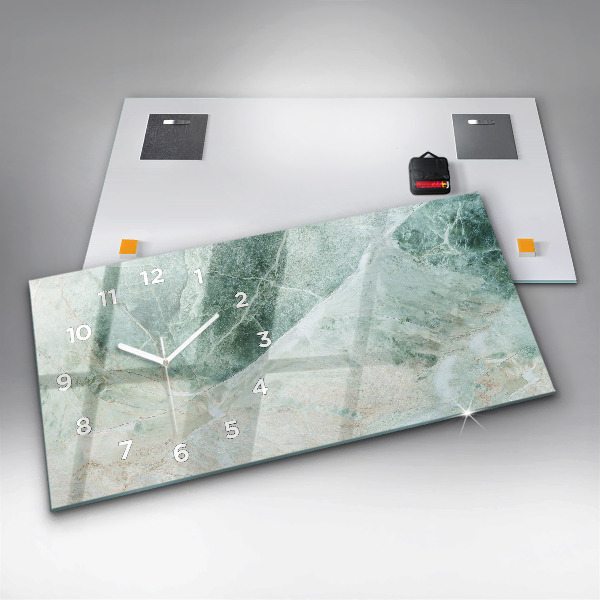 Reloj de cristal horizontal Textura de piedra de mármol