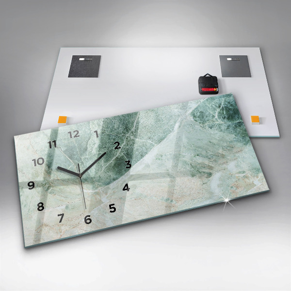 Reloj de cristal horizontal Textura de piedra de mármol