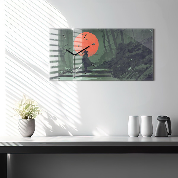 Reloj horizontal Samurai en el bosque