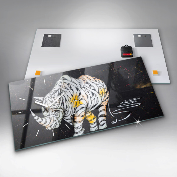 Reloj horizontal Rinoceronte abstracto