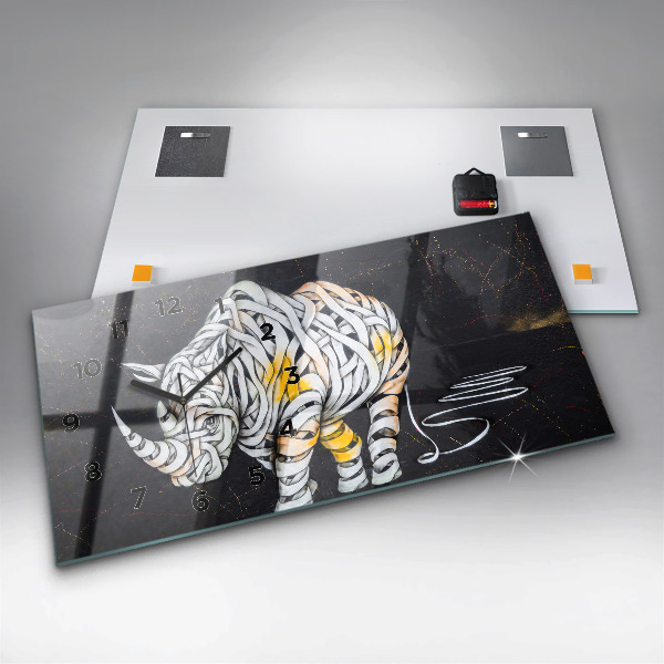 Reloj horizontal Rinoceronte abstracto